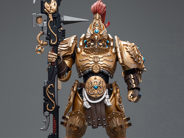 Joy Toy brings the Adeptus Custodes to life with this Warhammer 40K 1/18 scale figure! Clad in golden armor, the Adeptus Custodes chapter of the Space Marines are rumored to have been hand-crafted by the Emperor Himself. Tasked with protecting both the Imperial Palace and the physical body of the Emperor, these bastions of Imperial might are considered the deadliest warriors in the galaxy, human or otherwise.