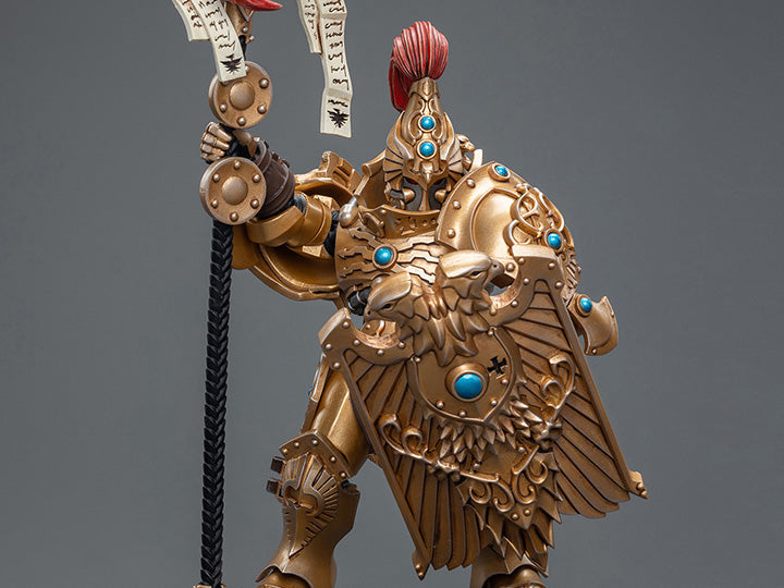 Joy Toy brings the Adeptus Custodes to life with this Warhammer 40K 1/18 scale figure! Clad in golden armor, the Adeptus Custodes chapter of the Space Marines are rumored to have been hand-crafted by the Emperor Himself. Tasked with protecting both the Imperial Palace and the physical body of the Emperor, these bastions of Imperial might are considered the deadliest warriors in the galaxy, human or otherwise.