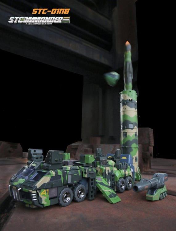 The S.T.Commander from TFC toys stands around 9.50 inches tall in robot made and transforms into a weapons transport vehicle. The S.T.Commander figure is highly articulated and features real rubber tires and an assortment of armor pieces.