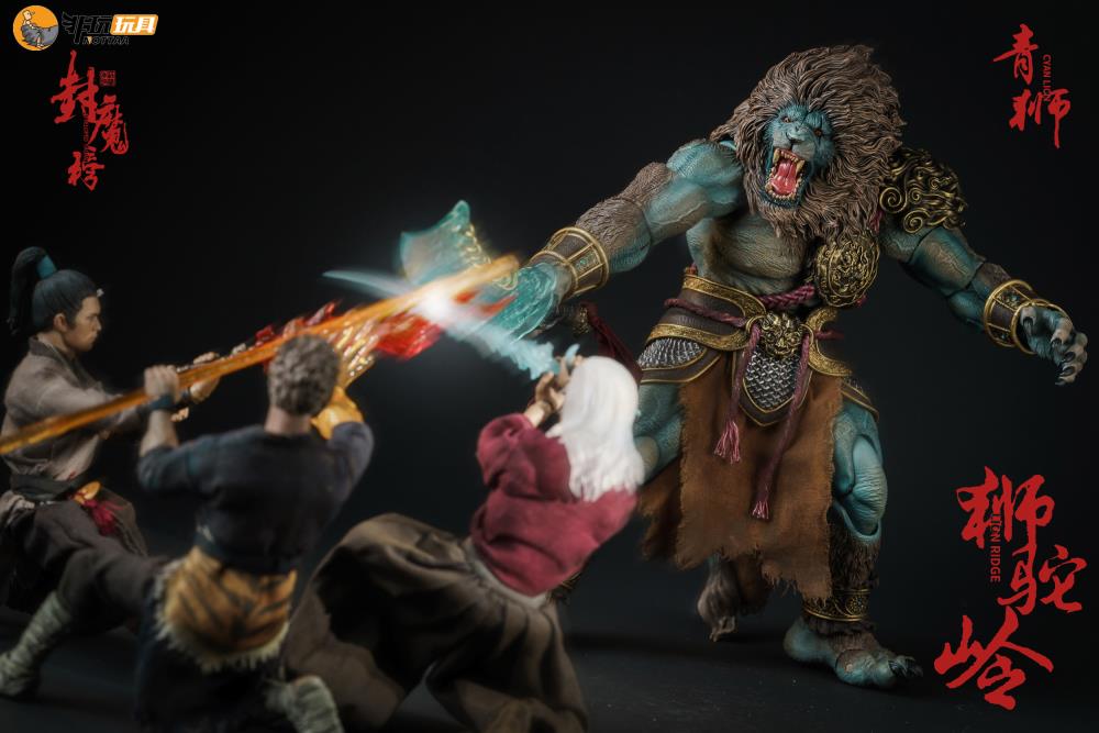 Stripped of its armor, the figure's agility is unencumbered; clad in it, the figure stands invulnerable to the onslaught of blades. Cloaked in a wired fabric cape for daily guise, it serves to divert prying eyes. The Cyan Lion action figure continues the use of the bio textured approach to ensure the transparency of the skin texture, with the use of the exclusive air cushion gear joints for the body ensuring durability at critical joints such as the elbows, knees, and ankles.