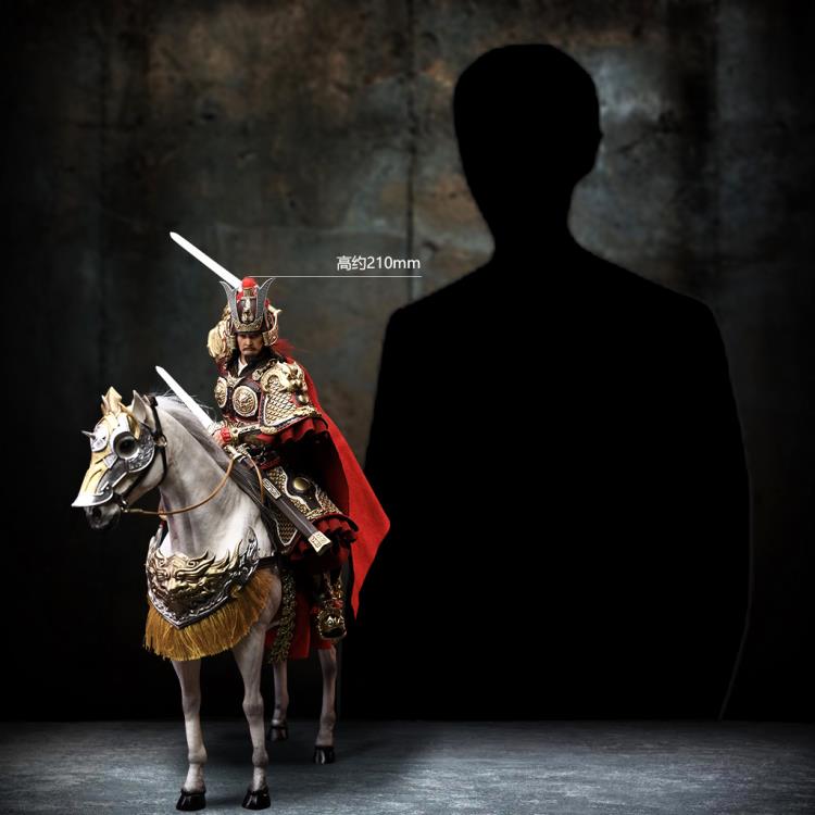 Crush the invading enemies as you defend your homeland with this Liu Bei Xuande figure by 303 Toys! Featuring multiple weapons and accessories, this 1/12 scale figure will be a perfect addition for any collector. Order yours today! The Battlefield Version of this figure includes a war banner and horse for your warrior to ride on.
