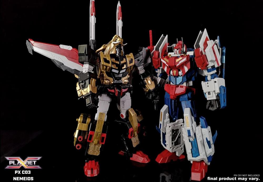 This transforming figure is ready for action! At over 10 inches tall, this figure has three forms: robot, lion and jet, which makes it an epic addition to any collection! Other robot figure shown not included (sold separately)