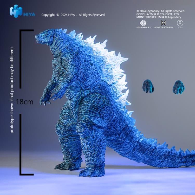 Introducing an electrifying addition to the Hiya Toys EXQUISITE BASIC Series: the energized Godzilla from Godzilla x Kong: The New Empire! Delve deeper into the origins of these titans with this meticulously crafted 7-inch tall figure, based on the original CG data from the movie. Every detail of Godzilla's imposing form has been faithfully recreated, with multiple layers of paint capturing the intricacies of his body.