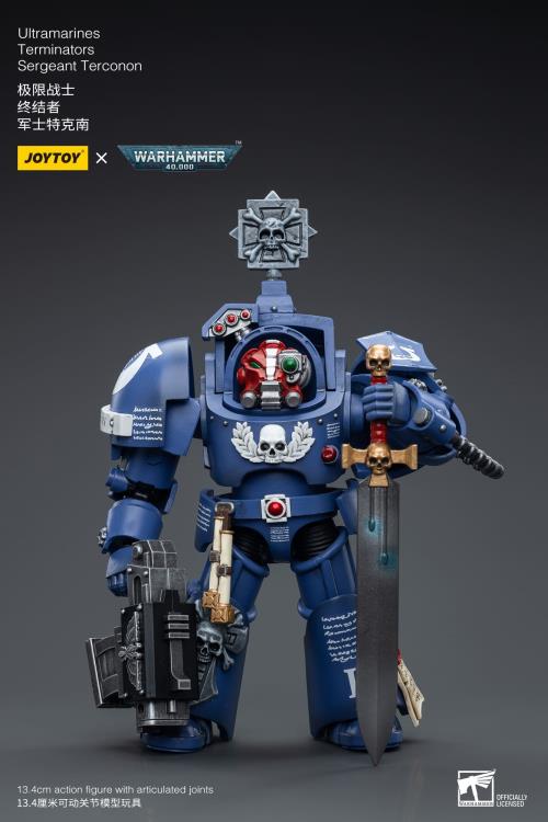 Joy Toy brings the Ultramarines to life with this Warhammer 40K 1/18 scale figure! Highly disciplined and courageous warriors, the Ultramarines have remained true to the teachings of their Primarch Roboute Guilliman for 10,000 standard years. Keeping watch over the Imperium, they personify the very spirit of the Adeptus Astartes. Each figure includes interchangeable hands and weapon accessories and stands between 4" and 6" tall.