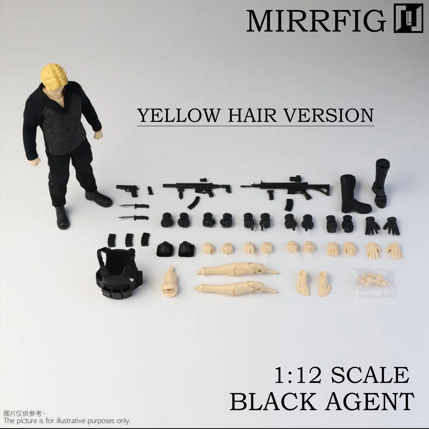 (Pre-order) MIRRFIG studio 1/12 Black Agent figure