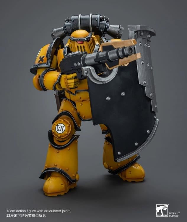 The Warhammer 40K Imperial Fists “The Horus Heresy” product line offers a compelling collection of figures capturing the essence of the Imperial Fists Space Marine Legion during the pivotal era of “The Horus Heresy.” Meticulously crafted and intricately detailed, these action figures showcase the iconic yellow and black color scheme of the Imperial Fists, symbolizing their stoic determination and unwavering loyalty to the Imperium of Man.