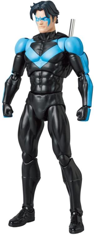 Based on the Batman: Hush story line, the MAFEX Nightwing figure is a fully articulated figure with his iconic black and blue suit. Nightwing features two head sculptsand interchangeable hands for more display options.