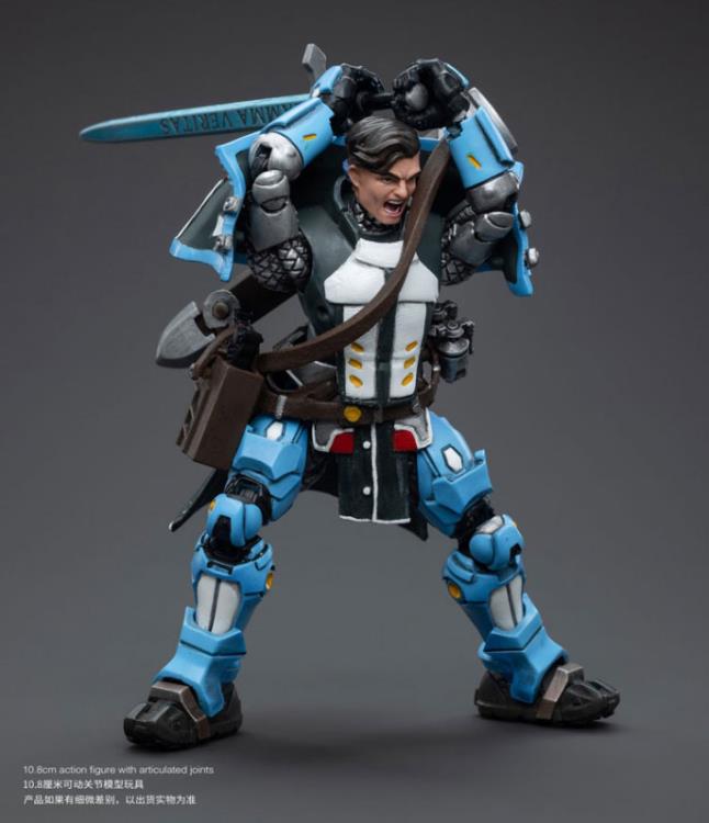 Joy Toy brings to the table a new series of figures, inspired after the tabletop wargame Infinity, published by Corvus Belli. This highly detailed 1/18 scale figure stands just over 4 inches tall and comes equipped with an arsenal of interchangeable parts and weapons. Add PanOceania Padre-Inquisior Mendoza, along with other separately sold Infinity figures by Joy Toy, to your collection and build up your army for battle!