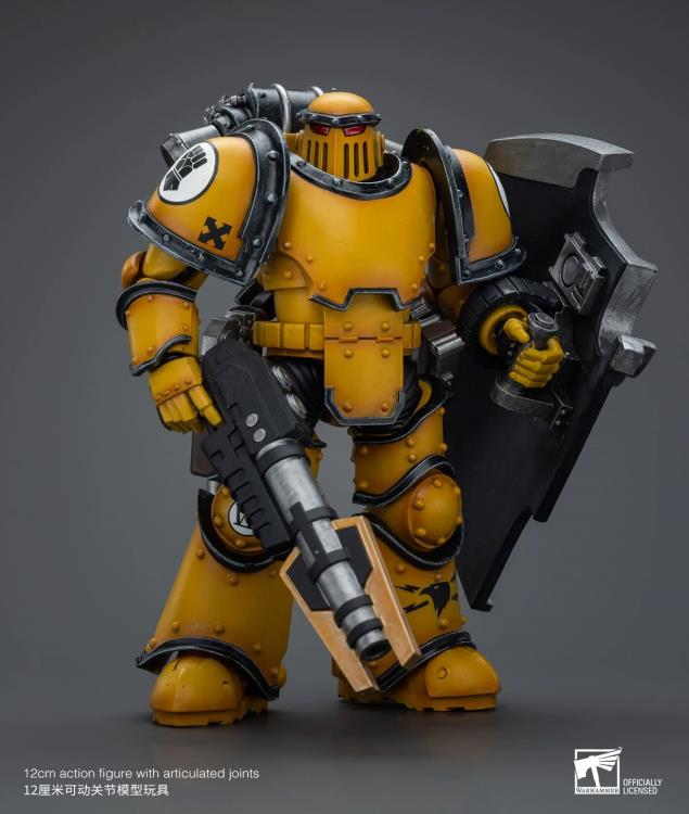 The Warhammer 40K Imperial Fists “The Horus Heresy” product line offers a compelling collection of figures capturing the essence of the Imperial Fists Space Marine Legion during the pivotal era of “The Horus Heresy.” Meticulously crafted and intricately detailed, these action figures showcase the iconic yellow and black color scheme of the Imperial Fists, symbolizing their stoic determination and unwavering loyalty to the Imperium of Man.