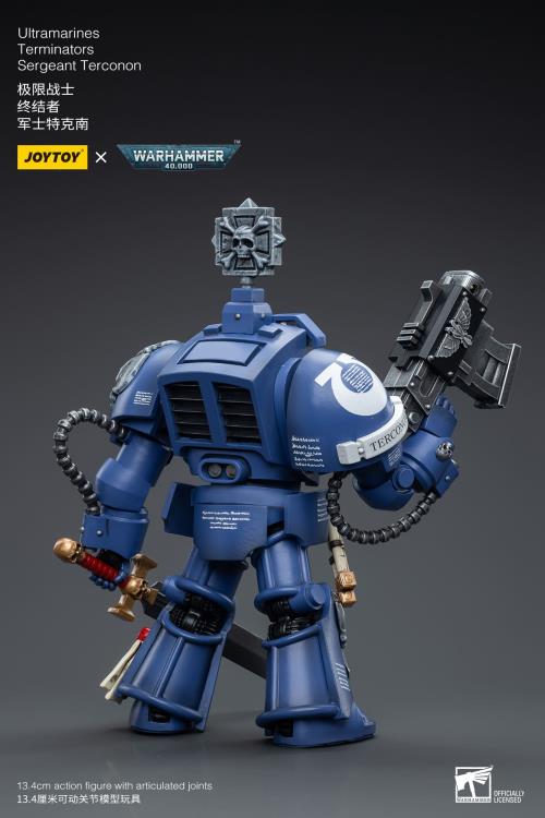 Joy Toy brings the Ultramarines to life with this Warhammer 40K 1/18 scale figure! Highly disciplined and courageous warriors, the Ultramarines have remained true to the teachings of their Primarch Roboute Guilliman for 10,000 standard years. Keeping watch over the Imperium, they personify the very spirit of the Adeptus Astartes. Each figure includes interchangeable hands and weapon accessories and stands between 4" and 6" tall.