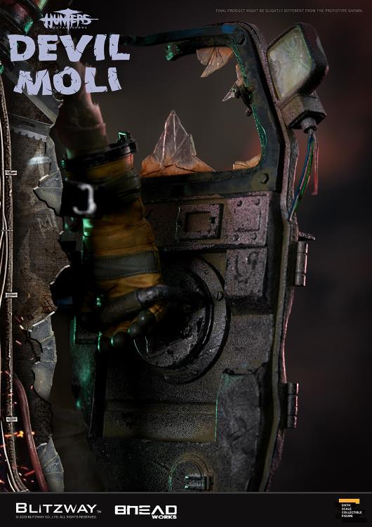 'BLITZWAY is thrilled to share the official launch of the 5th character of BHEADworks’ original figures, ‘Devil Moli’ from ‘HUNTERS: Day After WWIII.’ BHEADworks (Artist Yeon-gyun, Jung) has been loved for its original character design based on the dystopian worldview. The fifth heroine, Devil Moli, is a combat girl who decorates her cute visual like a scary gatekeeper and sensibly notices when an enemy approaches and sends a cue sign with a whistle.