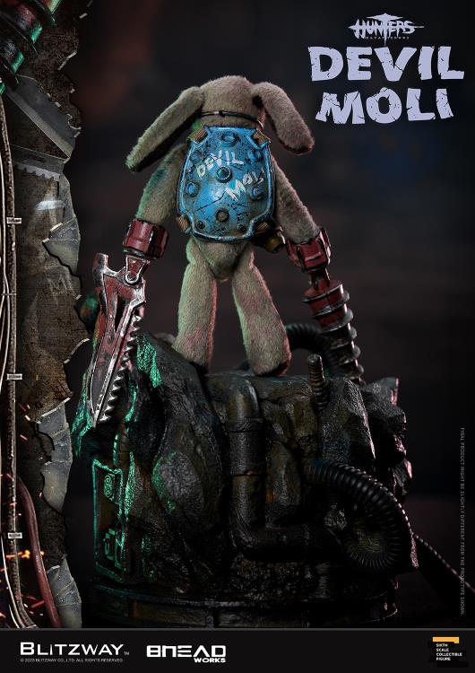 'BLITZWAY is thrilled to share the official launch of the 5th character of BHEADworks’ original figures, ‘Devil Moli’ from ‘HUNTERS: Day After WWIII.’ BHEADworks (Artist Yeon-gyun, Jung) has been loved for its original character design based on the dystopian worldview. The fifth heroine, Devil Moli, is a combat girl who decorates her cute visual like a scary gatekeeper and sensibly notices when an enemy approaches and sends a cue sign with a whistle.