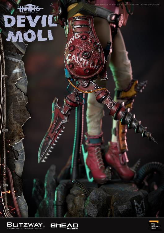 'BLITZWAY is thrilled to share the official launch of the 5th character of BHEADworks’ original figures, ‘Devil Moli’ from ‘HUNTERS: Day After WWIII.’ BHEADworks (Artist Yeon-gyun, Jung) has been loved for its original character design based on the dystopian worldview. The fifth heroine, Devil Moli, is a combat girl who decorates her cute visual like a scary gatekeeper and sensibly notices when an enemy approaches and sends a cue sign with a whistle.