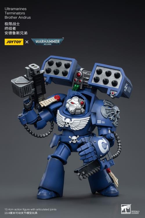 Joy Toy brings the Ultramarines to life with this Warhammer 40K 1/18 scale figure! Highly disciplined and courageous warriors, the Ultramarines have remained true to the teachings of their Primarch Roboute Guilliman for 10,000 standard years. Keeping watch over the Imperium, they personify the very spirit of the Adeptus Astartes. Each figure includes interchangeable hands and weapon accessories and stands between 4" and 6" tall.