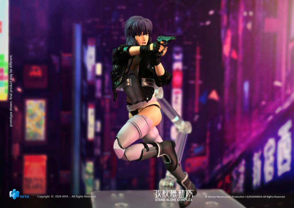 Hiya Toys proudly presents the latest addition to the EXQUISITE SUPER Series: the 1/12 scale Motoko Kusanagi action figure from Ghost in the Shell: Stand Alone Complex! Set in a futuristic Japan, this science fiction masterpiece explores a world of cybernetic enhancements and brain-computer interfaces. Motoko Kusanagi, one of the first users of full-body cybernetic enhancements, leads Public Security Section 9 in combating cybercrime.
