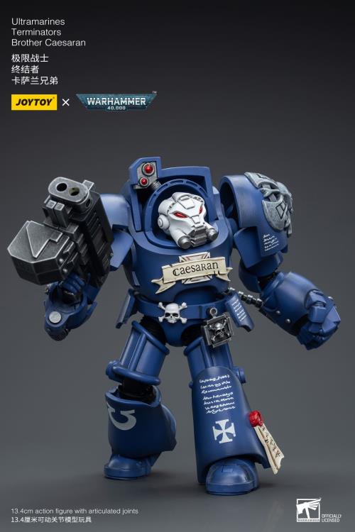 Joy Toy brings the Ultramarines to life with this Warhammer 40K 1/18 scale figure! Highly disciplined and courageous warriors, the Ultramarines have remained true to the teachings of their Primarch Roboute Guilliman for 10,000 standard years. Keeping watch over the Imperium, they personify the very spirit of the Adeptus Astartes. Each figure includes interchangeable hands and weapon accessories and stands between 4" and 6" tall.