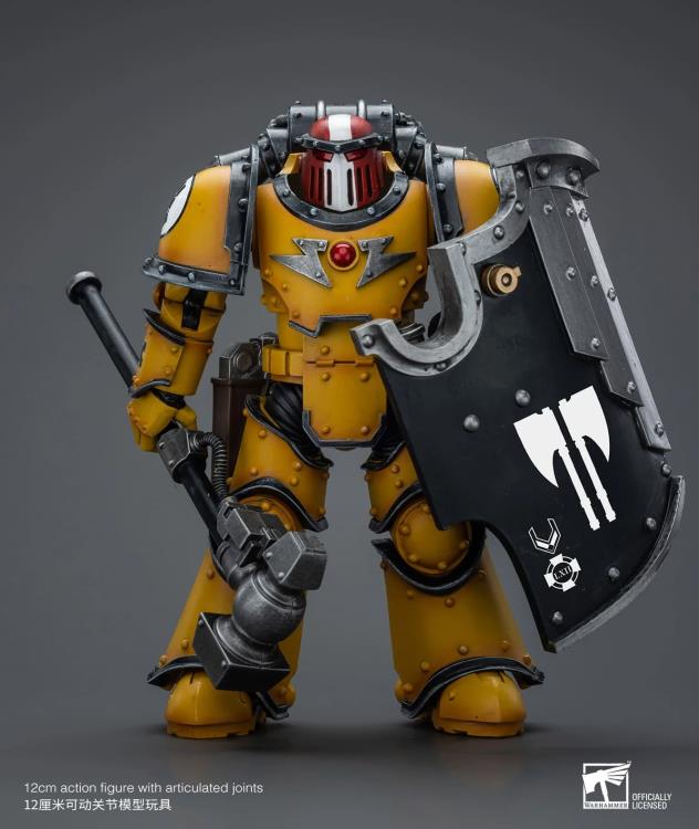 The Warhammer 40K Imperial Fists “The Horus Heresy” product line offers a compelling collection of figures capturing the essence of the Imperial Fists Space Marine Legion during the pivotal era of “The Horus Heresy.” Meticulously crafted and intricately detailed, these action figures showcase the iconic yellow and black color scheme of the Imperial Fists, symbolizing their stoic determination and unwavering loyalty to the Imperium of Man.