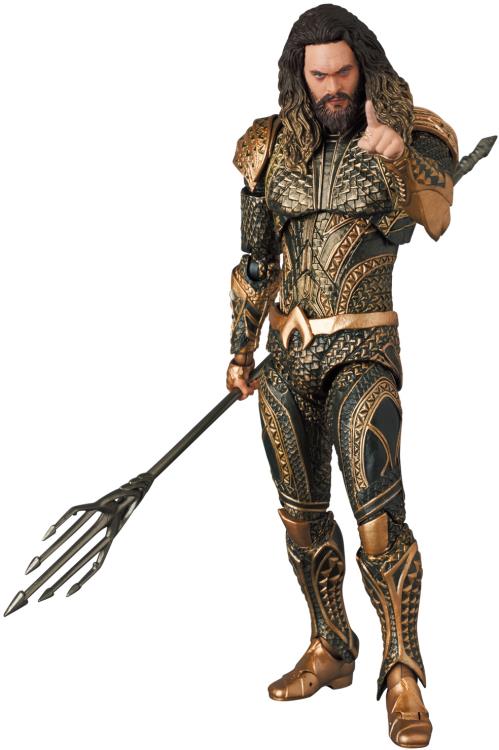 From the smash hit Zack Snyder's Justice League film comes a new MAFEX figure of the king of Atlantis, Aquaman! Standing around 6" tall and fully posable, every scale of his armor has been carefully sculpted. With newly created sculpted heads for a more realistic expression, this is one figure you won't want to miss out on. Order yours today!