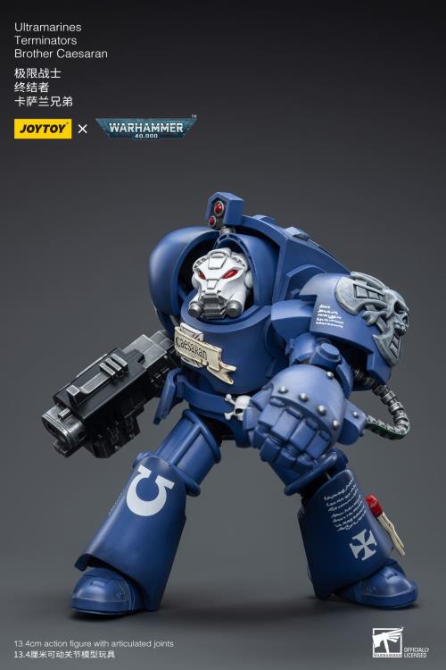 Joy Toy brings the Ultramarines to life with this Warhammer 40K 1/18 scale figure! Highly disciplined and courageous warriors, the Ultramarines have remained true to the teachings of their Primarch Roboute Guilliman for 10,000 standard years. Keeping watch over the Imperium, they personify the very spirit of the Adeptus Astartes. Each figure includes interchangeable hands and weapon accessories and stands between 4" and 6" tall.