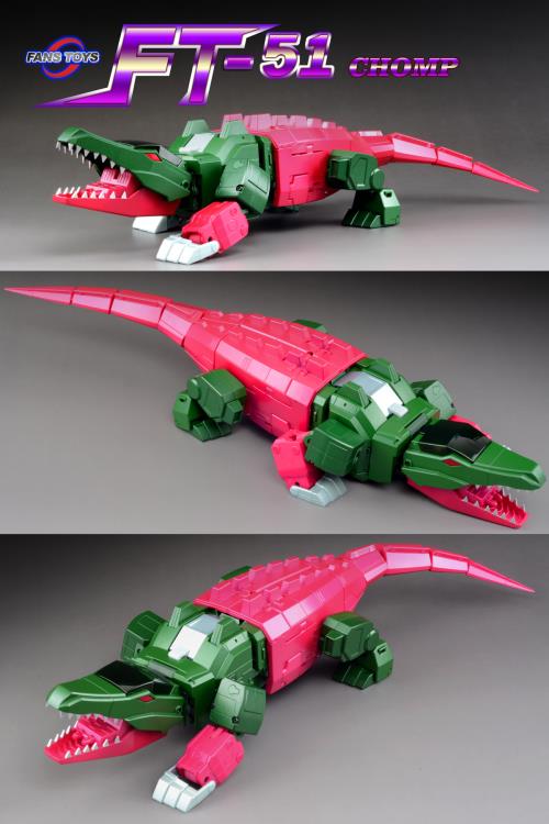 FT-51 Chomp is a transforming figure changing from a warrior robot to a crocodile.