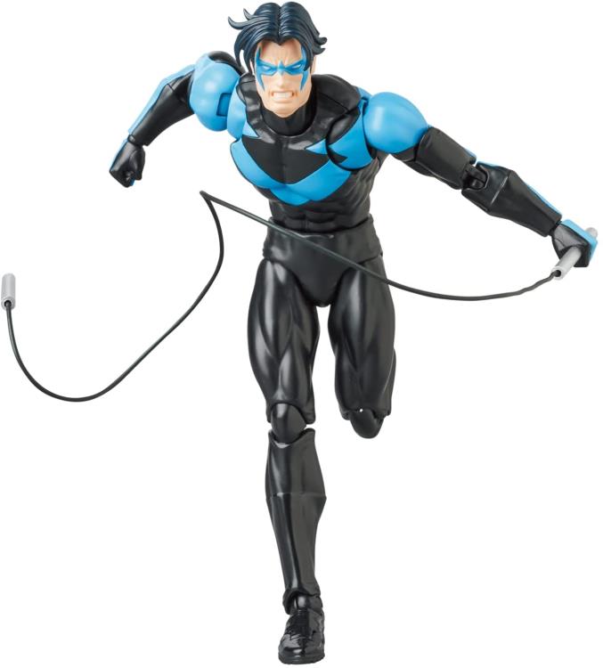 Based on the Batman: Hush story line, the MAFEX Nightwing figure is a fully articulated figure with his iconic black and blue suit. Nightwing features two head sculptsand interchangeable hands for more display options.