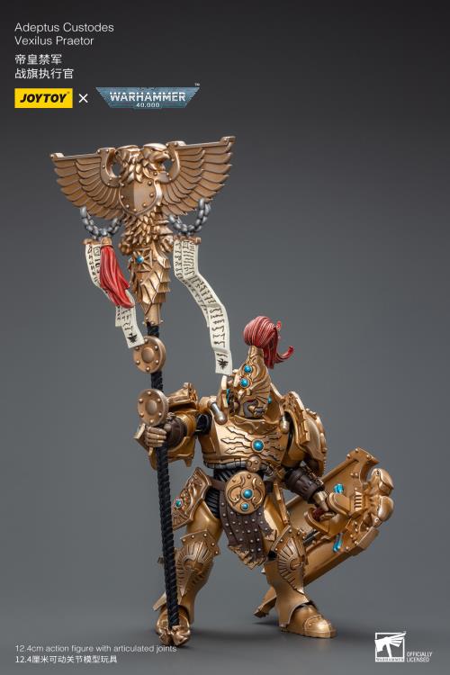 Joy Toy brings the Adeptus Custodes to life with this Warhammer 40K 1/18 scale figure! Clad in golden armor, the Adeptus Custodes chapter of the Space Marines are rumored to have been hand-crafted by the Emperor Himself. Tasked with protecting both the Imperial Palace and the physical body of the Emperor, these bastions of Imperial might are considered the deadliest warriors in the galaxy, human or otherwise.