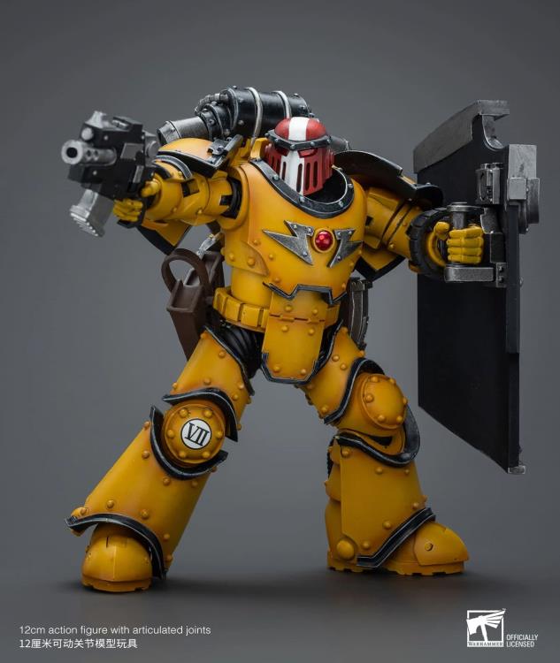 The Warhammer 40K Imperial Fists “The Horus Heresy” product line offers a compelling collection of figures capturing the essence of the Imperial Fists Space Marine Legion during the pivotal era of “The Horus Heresy.” Meticulously crafted and intricately detailed, these action figures showcase the iconic yellow and black color scheme of the Imperial Fists, symbolizing their stoic determination and unwavering loyalty to the Imperium of Man.