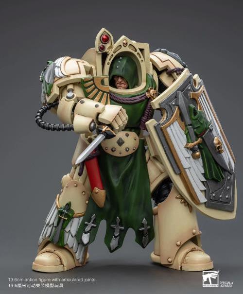 The JoyToy Warhammer 40K Dark Angels Deathwing Knight with Mace of Absolution action figure is an impressive and articulated collectible. A member of the Dark Angels Space Marine chapter, this Deathwing Knight is in his iconic power armor, equipped with a mace and storm shield. This action figure is a fantastic addition to the collection of any Warhammer 40K fan or for anyone who enjoys collecting fine figures with excellent detail.