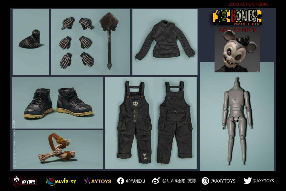 The 12 Bones line from AxyToys features original and unique figure designs that collectors will appreciate! Each figure is approximately 7.87 inches tall and comes with multiple accessories for a wide variety of poses. 12 Bones Cowboy figure sold separately