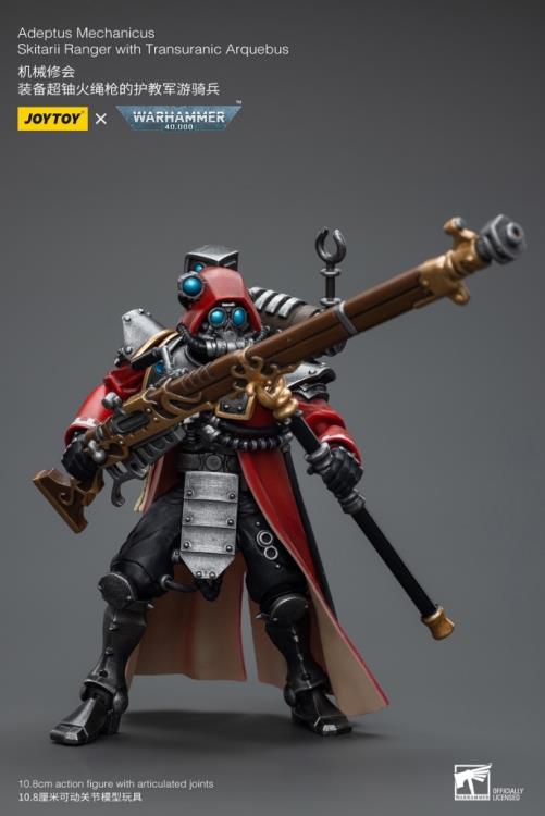 Joy Toy brings the Adeptus Mechanicus to life with this Warhammer 40K 1/18 scale figure! Keepers of the sacred tech knowledge that keeps the Imperium's war machines churning, the Adeptus Mechanicus zealously worship their Machine God or "Omnissiah". Regarding flesh as weakness, they replace their biological tissue with mechanical components until they are more machine than man.