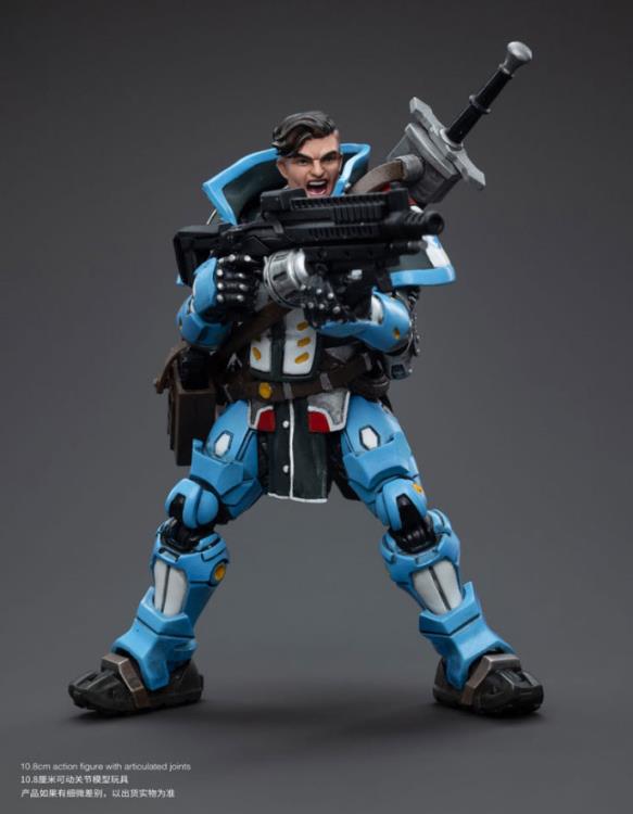 Joy Toy brings to the table a new series of figures, inspired after the tabletop wargame Infinity, published by Corvus Belli. This highly detailed 1/18 scale figure stands just over 4 inches tall and comes equipped with an arsenal of interchangeable parts and weapons. Add PanOceania Padre-Inquisior Mendoza, along with other separately sold Infinity figures by Joy Toy, to your collection and build up your army for battle!