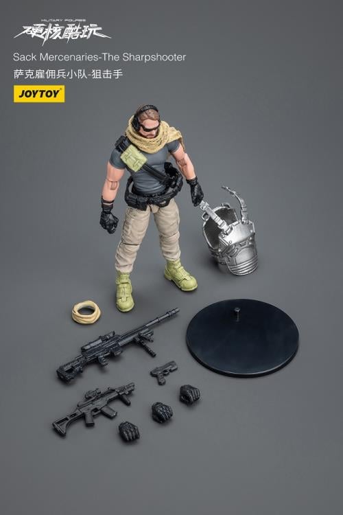 This sharpshooter will march through deserts, traverse deep jungles and brave the arctic wastes if it means there's a target to take out. Working with his fellow Sack Mercenaries squad, no job is too big or small if the price is right. Designed in 1/18 scale, this figure will be a perfect addition to your collection so order yours today!