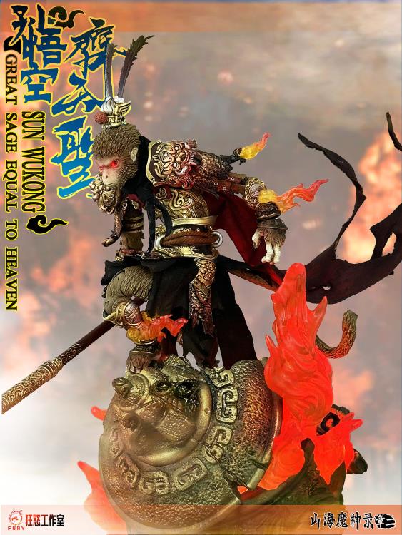 Inspired by the legendary Chinese novel, Journey to the West, this Sun Wukong (Great Sage Equal to Heaven) diorama is here to add some depth to your 1/12 scale collection! Depicting a crumbling temple beset by fire, this diorama measures just over 6 inches tall and includes LED light-up effects. Order yours today! Sun Wukong (Great Sage Equal to Heaven) figure shown not included (sold separately)