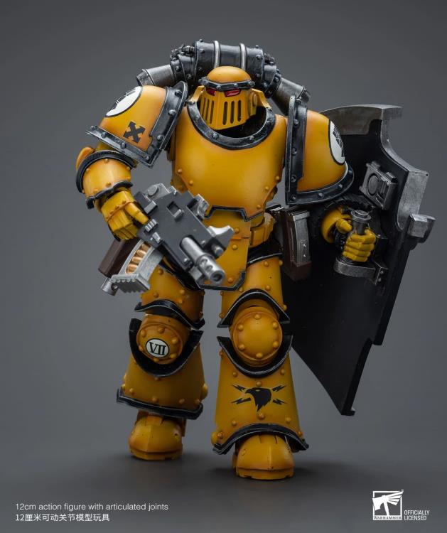 The Warhammer 40K Imperial Fists “The Horus Heresy” product line offers a compelling collection of figures capturing the essence of the Imperial Fists Space Marine Legion during the pivotal era of “The Horus Heresy.” Meticulously crafted and intricately detailed, these action figures showcase the iconic yellow and black color scheme of the Imperial Fists, symbolizing their stoic determination and unwavering loyalty to the Imperium of Man.