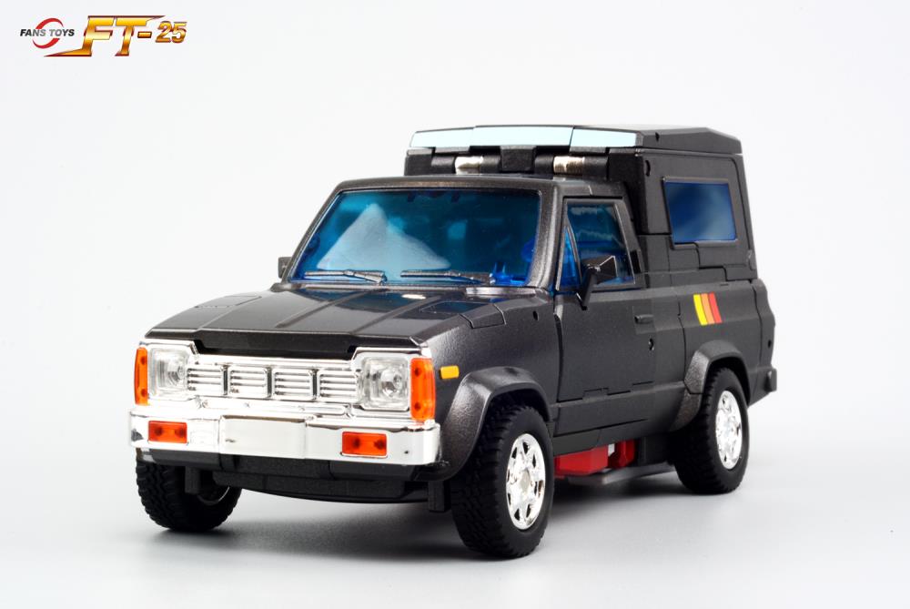 Outrider stands 8.25” tall in robot mode and transforms into a satellite truck. Outrider features several parts made of die-cast and real rubber tires.