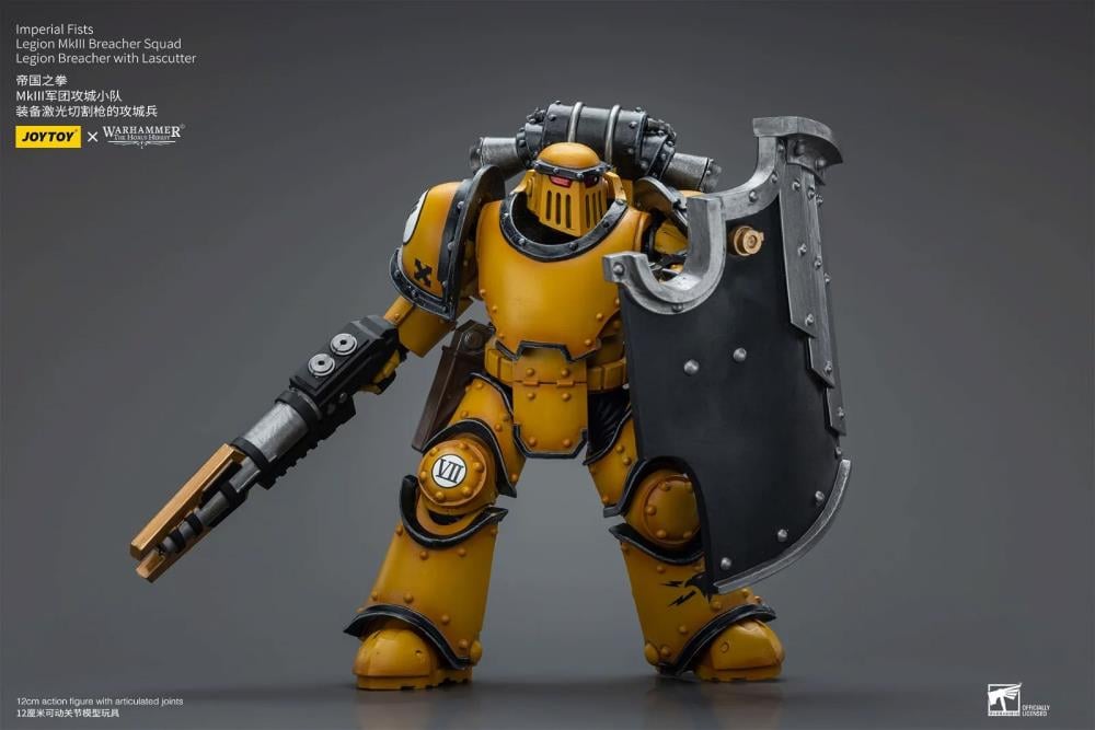 The Warhammer 40K Imperial Fists “The Horus Heresy” product line offers a compelling collection of figures capturing the essence of the Imperial Fists Space Marine Legion during the pivotal era of “The Horus Heresy.” Meticulously crafted and intricately detailed, these action figures showcase the iconic yellow and black color scheme of the Imperial Fists, symbolizing their stoic determination and unwavering loyalty to the Imperium of Man.