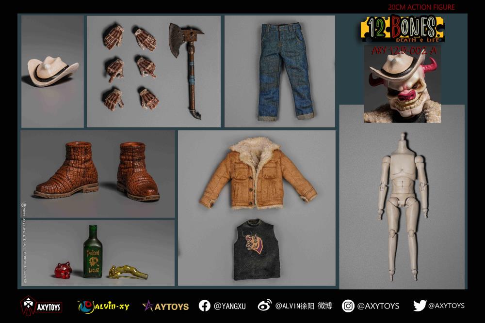 The 12 Bones line from AxyToys features original and unique figure designs that collectors will appreciate! Each figure is approximately 7.87 inches tall and comes with multiple accessories for a wide variety of poses. 12 Bones Mouse figure sold separately