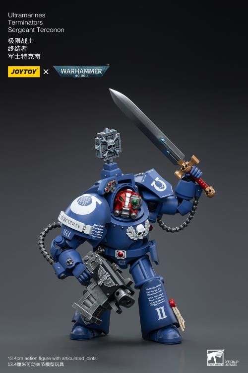 Joy Toy brings the Ultramarines to life with this Warhammer 40K 1/18 scale figure! Highly disciplined and courageous warriors, the Ultramarines have remained true to the teachings of their Primarch Roboute Guilliman for 10,000 standard years. Keeping watch over the Imperium, they personify the very spirit of the Adeptus Astartes. Each figure includes interchangeable hands and weapon accessories and stands between 4" and 6" tall.