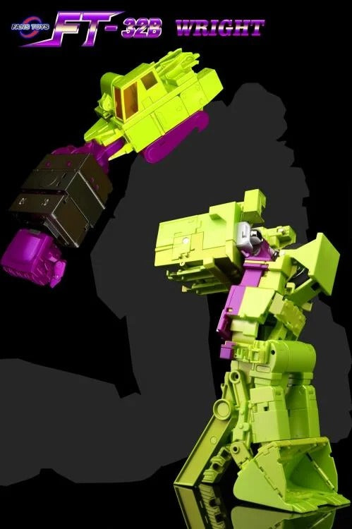 From Fans Toys comes FT-32B Wright! This figure converts from robot to backhoe and includes a blaster accessory.