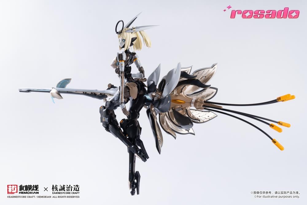 Earnestcore Craft presents the Rosado Project 1/10 scale action figure of Starflower Lilly MK3. The figure can be positioned in multiple orientations and comes with various accessories, including a lance and rifle.