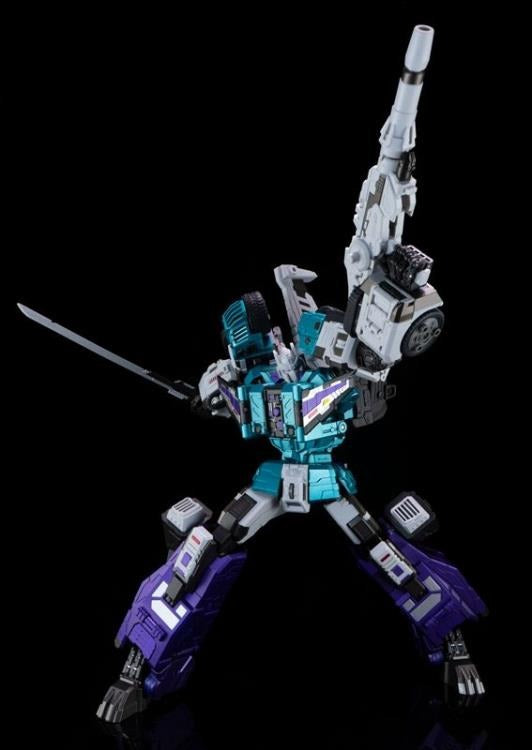 The GDW-03M Fuuma figure stands just over 11 inches tall as a robot and transforms into 6 different modes!
This figure is highly articulated and can be posed with the included guns or sword. With an edition size of 500 pieces worldwide you will want to be sure to add him to your collection!