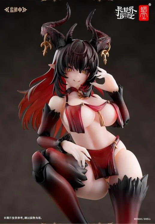 Add to your figure collection with the Lustia Second Phase 1/12 scale action figure by Snail Shell. This figure displays a new version of Lustia with a red and black color scheme, along with dark hair and horns. Lustia is fully articulated for creating a variety of poses, along with including additional parts and accessories to customize the figure. Be sure to add it to your collection!