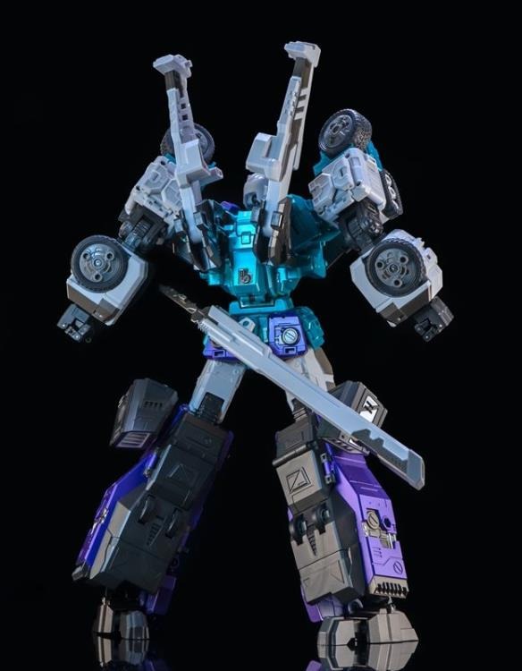 The GDW-03M Fuuma figure stands just over 11 inches tall as a robot and transforms into 6 different modes!
This figure is highly articulated and can be posed with the included guns or sword. With an edition size of 500 pieces worldwide you will want to be sure to add him to your collection!