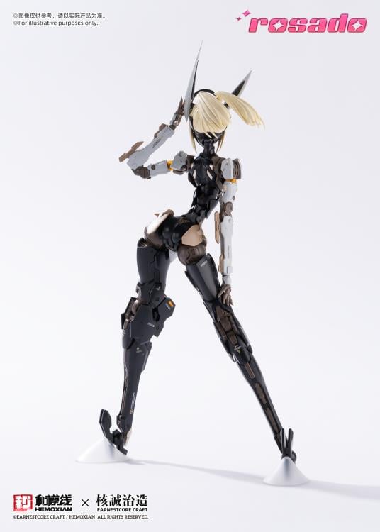 Earnestcore Craft presents the Rosado Project 1/10 scale action figure of Starflower Lilly MK3. The figure can be positioned in multiple orientations and comes with various accessories, including a lance and rifle.