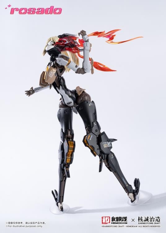Earnestcore Craft presents the Rosado Project 1/10 scale action figure of Starflower Lilly MK3. The figure can be positioned in multiple orientations and comes with various accessories, including a lance and rifle.