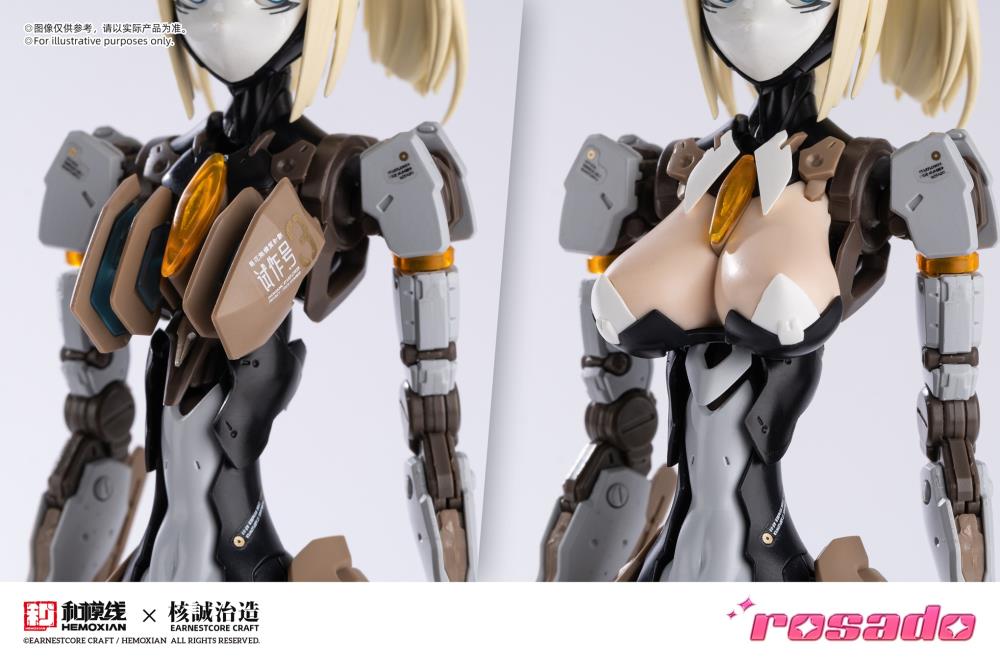 Earnestcore Craft presents the Rosado Project 1/10 scale action figure of Starflower Lilly MK3. The figure can be positioned in multiple orientations and comes with various accessories, including a lance and rifle.