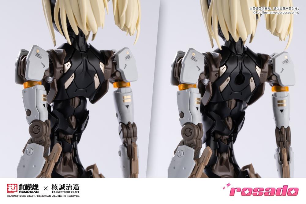 Earnestcore Craft presents the Rosado Project 1/10 scale action figure of Starflower Lilly MK3. The figure can be positioned in multiple orientations and comes with various accessories, including a lance and rifle.