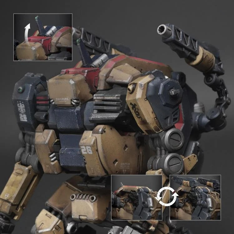 The Omangan military had long planned to elevate the strategic importance of the Estancian desert region. The specially designed desert variant of the Dwarf series Synchro exoArmor, Duergar D2R-w, had long been delivered to the Blacksand Squad. It made its debut in the battle for the lost Great Estancian Library, causing significant trouble for Agurts. The advance squad of the 88th Sand Team of Agurts was first to discover the ruins and quickly established an operational base, gaining the upper hand. Upon l