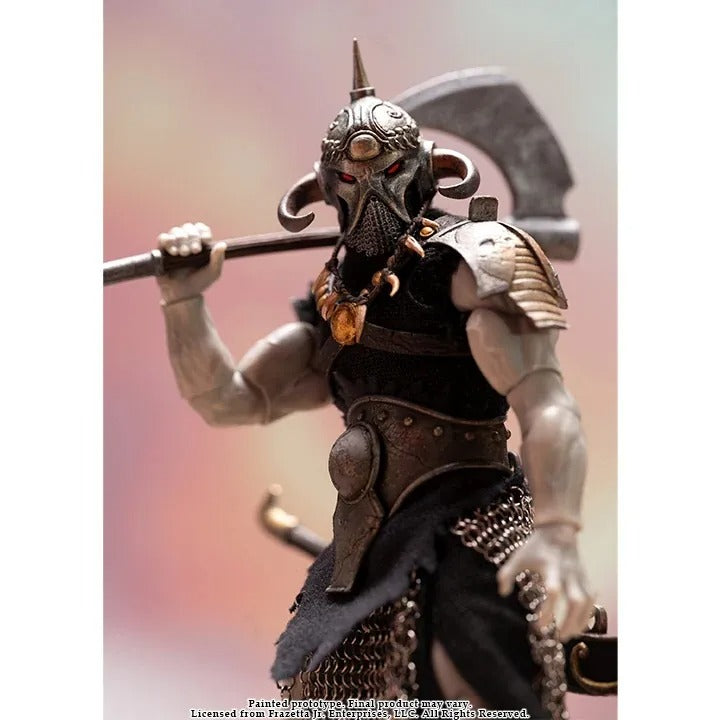 Unleash the dark fury of fantasy art with the Frazetta Death Dealer Action Figure, a striking tribute to Frank Frazetta’s iconic warrior. Towering at almost 7 inches tall and forged in intricate detail, this collector’s figure brings the legendary Death Dealer to life like never before.