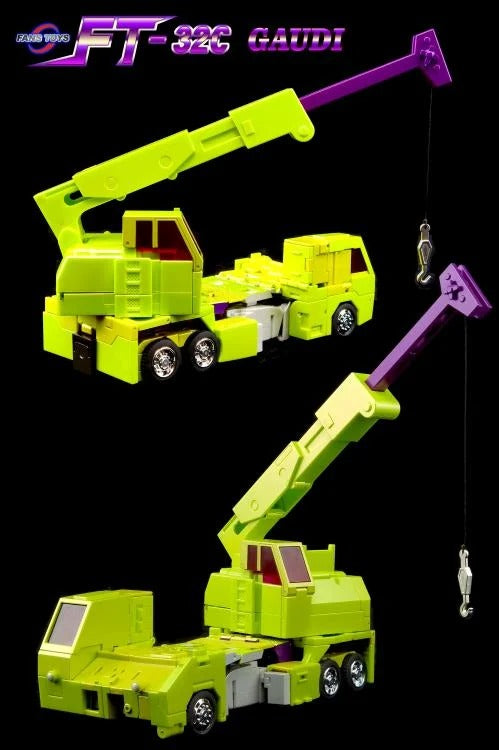 From Fans Toys comes FT-32C Gaudi! This figure converts from a robot to a vehicle form and includes a blaster accessory. Be sure to add it to your collection!